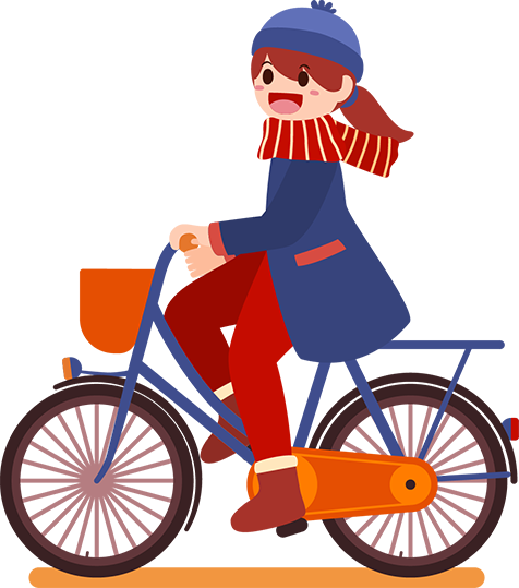 Girl on bicycle